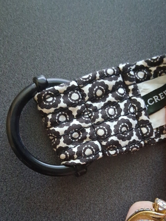 J.Crew M/L 100% SILK Black & White Belt New Without Tag main image 8